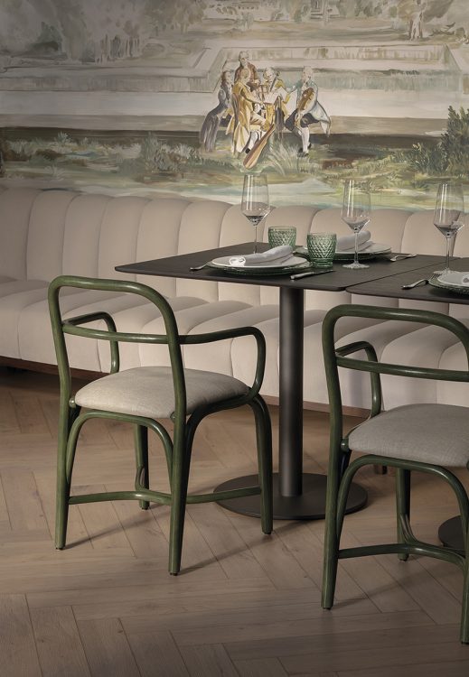 indoor collection - indoor design chairs - fontal upholstered dining armchair