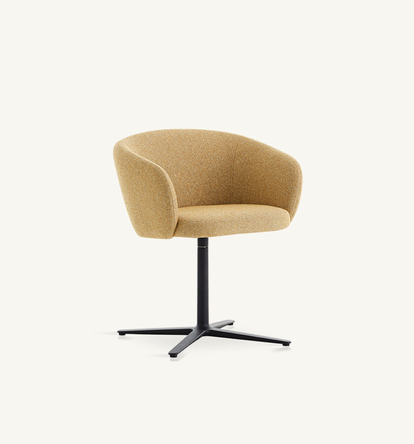 Huma upholstered swivel armchair